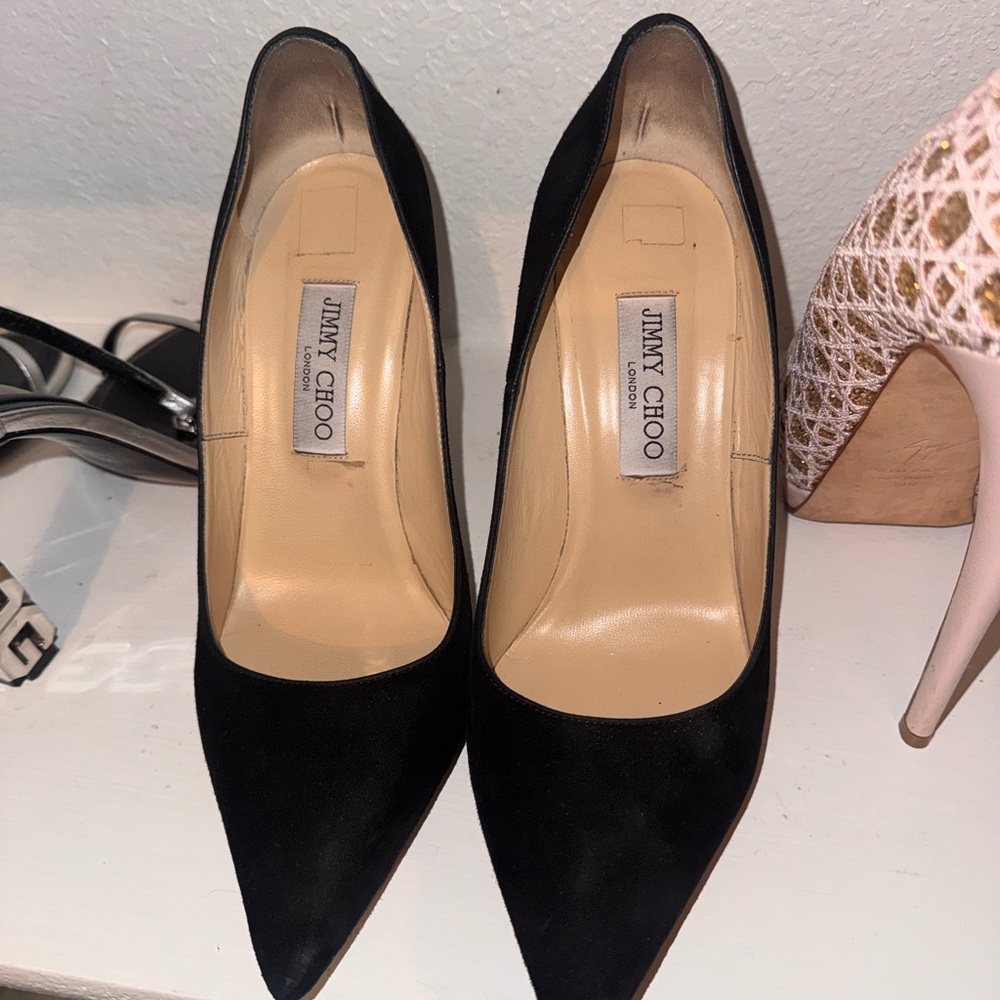 Jimmy Choo Black Pointed Toe Heels